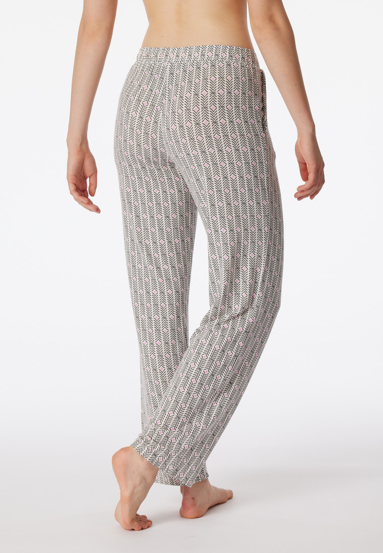 Lounge pants long modal graphic print multicolor - Mix+Relax