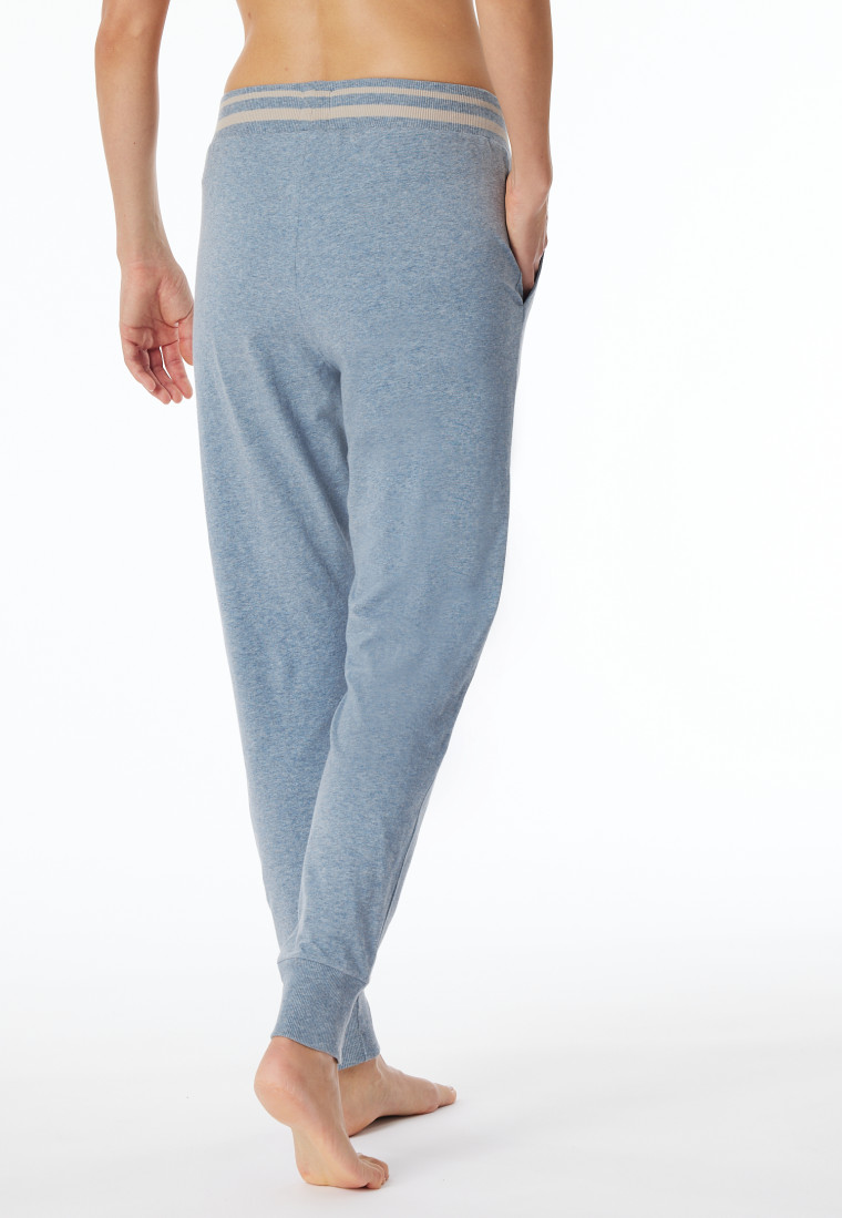 Loungehose lang Organic Cotton Bündchen jeans-meliert - Mix+Relax