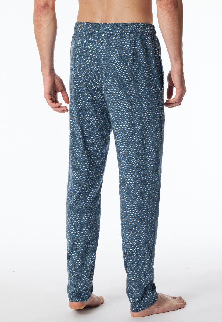 Pantaloni Lounge lunghi jeans in Organic Cotton blu fantasia - Mix+Relax Organic Cotton