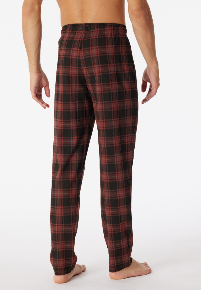 Lounge pants long organic cotton checks anthracite - Mix & Relax