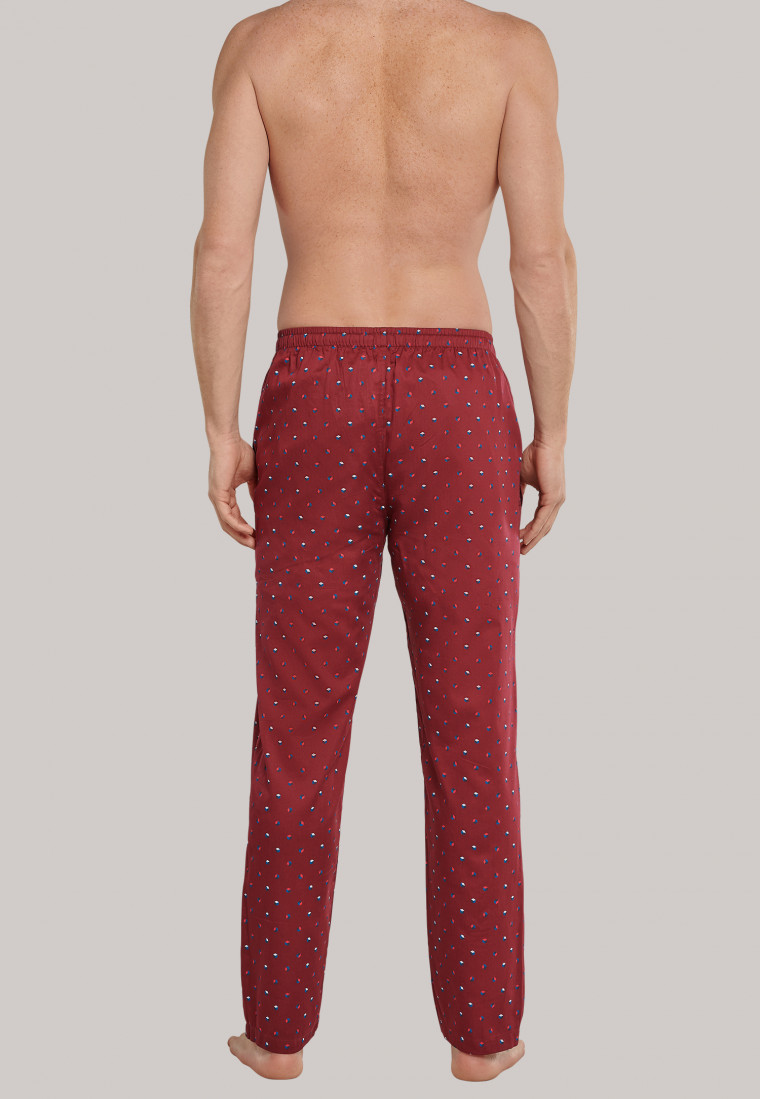 Pantalon d'intérieur long bordeaux à motifs - Mix+Relax