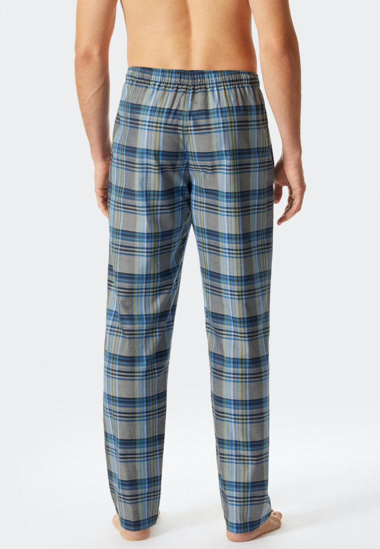 Long lounge pants woven fabric check multicolored - Mix & Relax