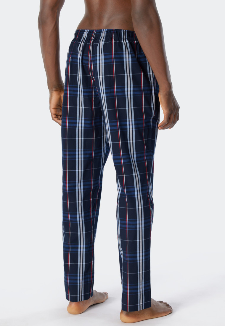 Loungehose lang Webware Organic Cotton kariert mehrfarbig - Mix+Relax