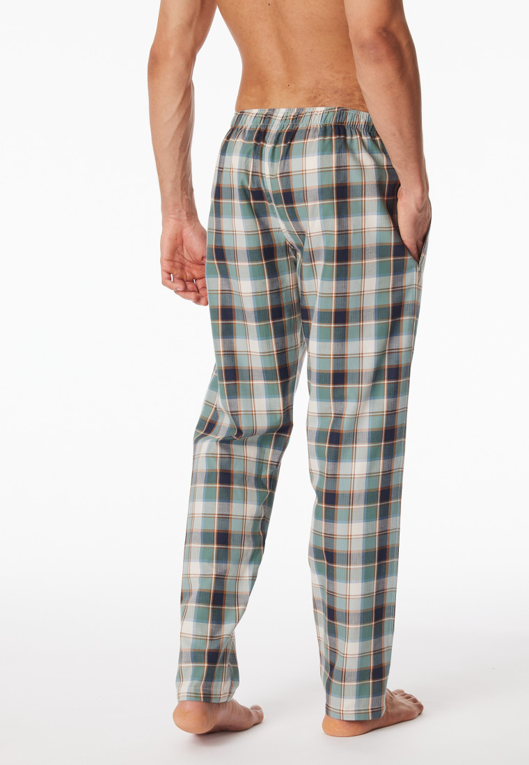 Loungehose lang Webware Organic Cotton Karos mehfarbig - Mix+Relax