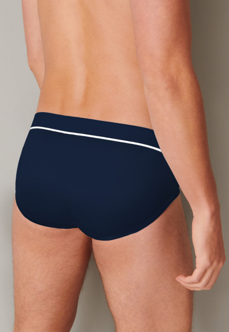 Midi brief double rib organic cotton dark blue - Retro Rib