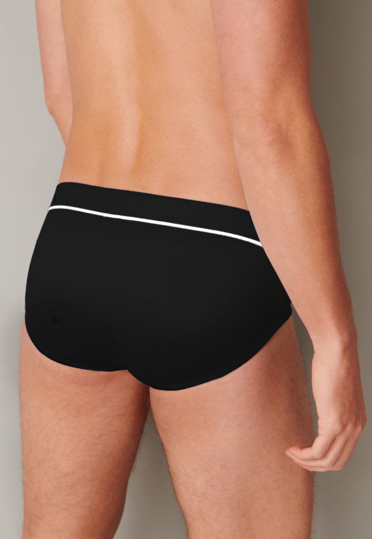 Midi brief double rib organic cotton black - Retro Rib