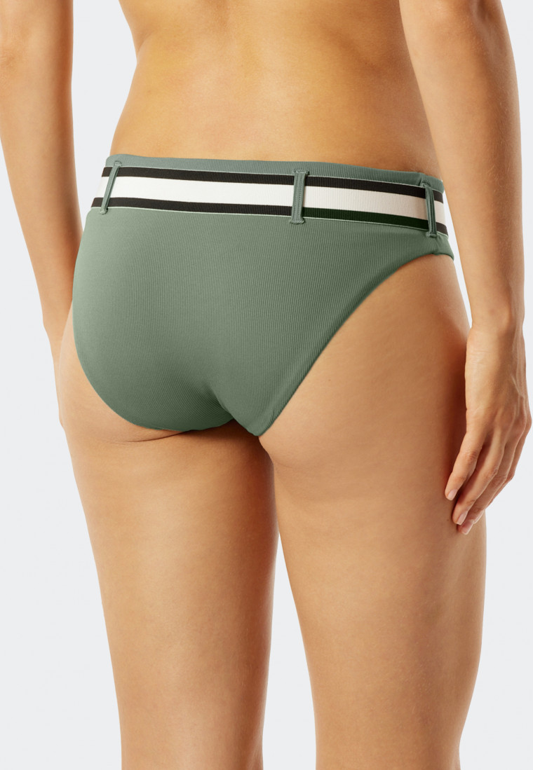 Mini bikini bottoms lined striped elastic belt khaki - California Dream