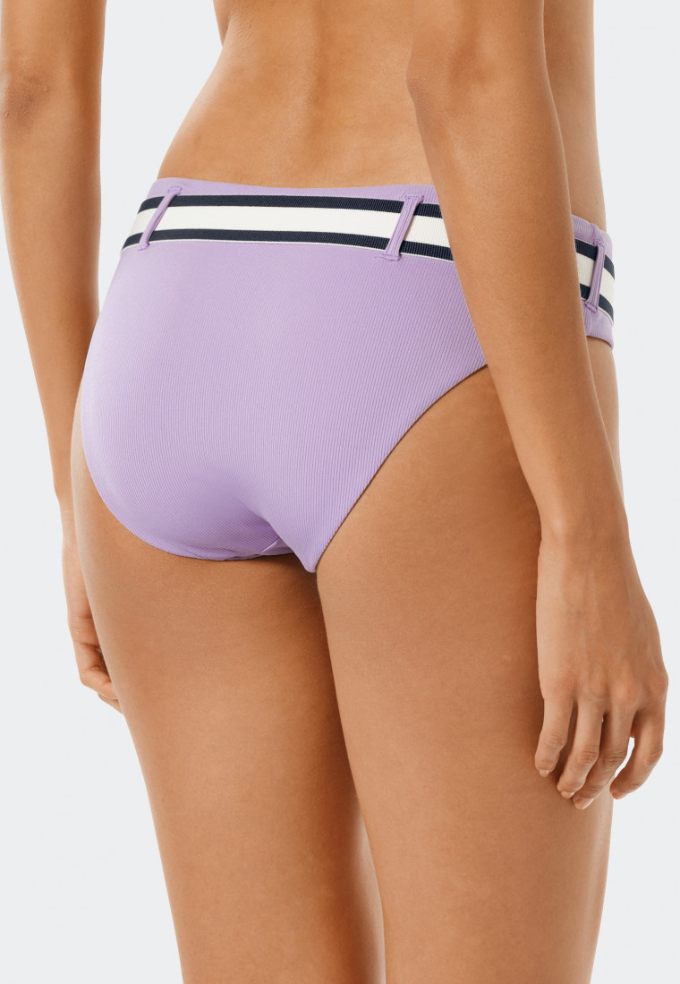 Mini bikini bottoms lined striped elastic waistband purple - California Dream