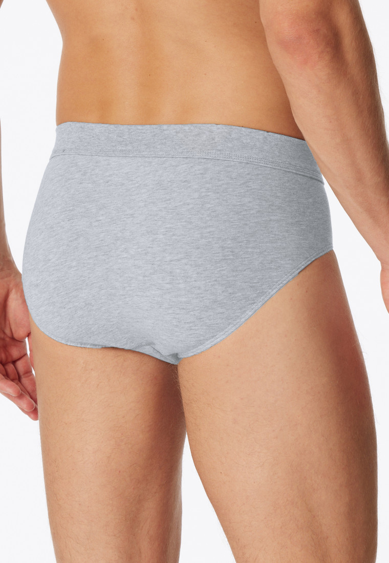 Mini briefs Organic Cotton piping gray melange - Comfort Fit