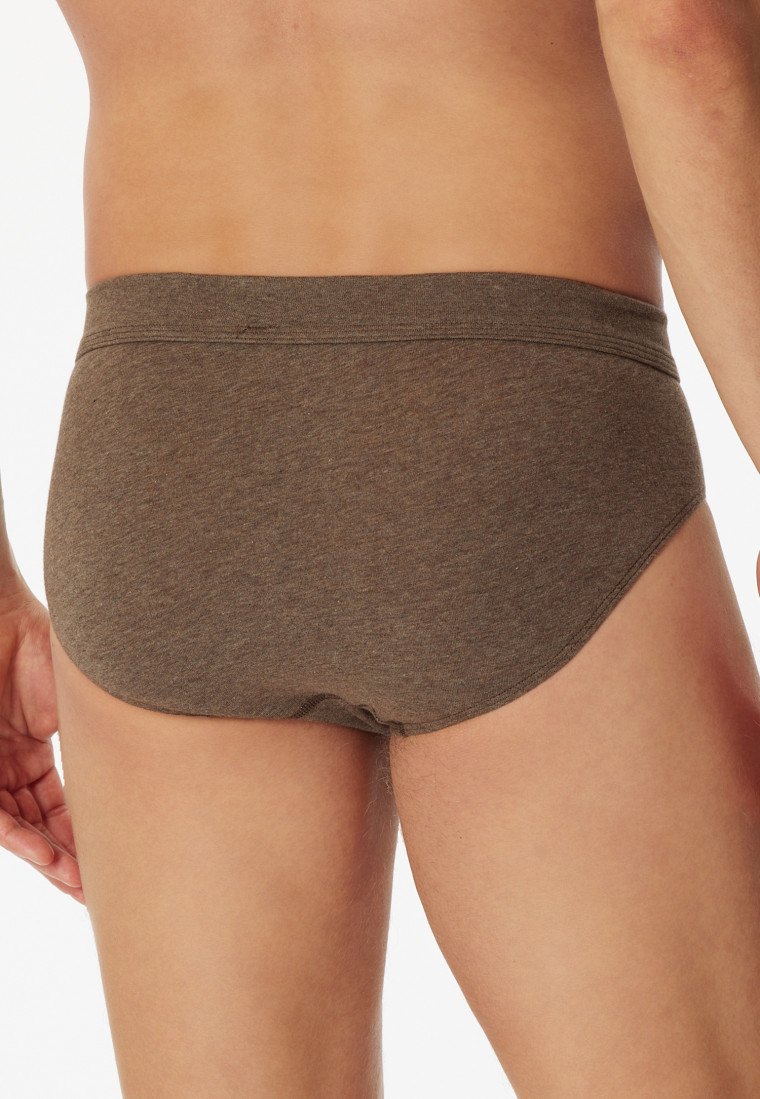 Mini briefs organic cotton piping heather taupe - Comfort Fit