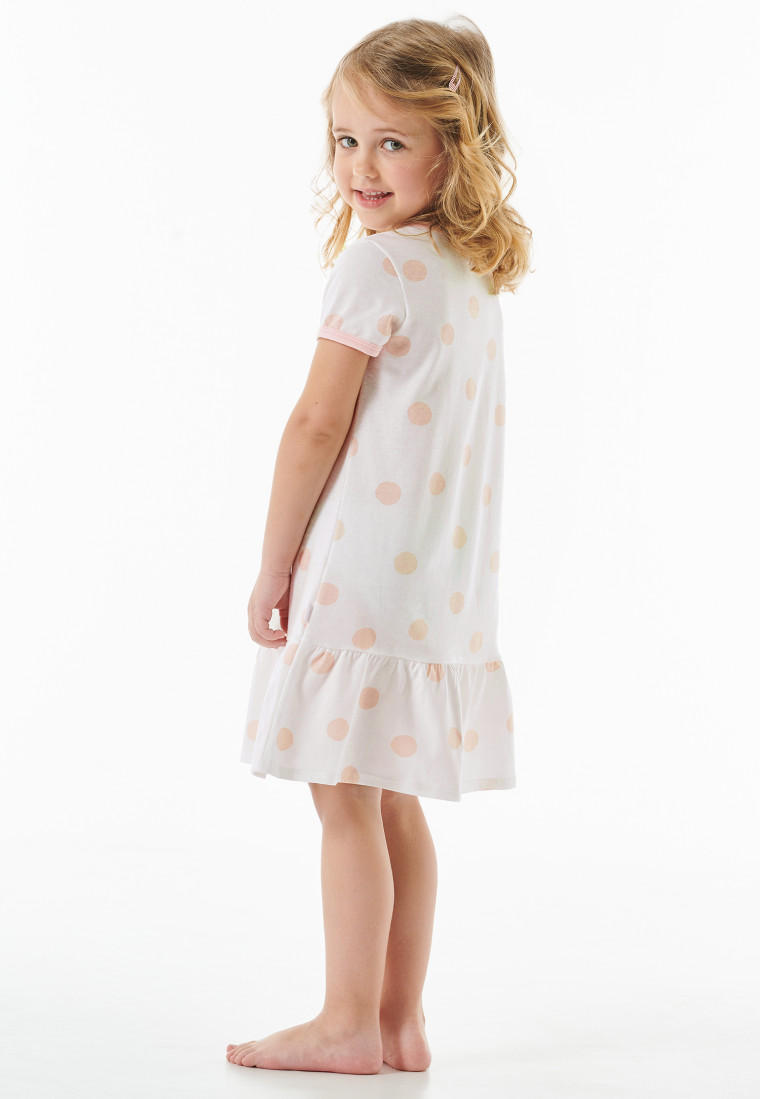 Chemise de nuit courte Pois princesse blanc cassé - Casual World