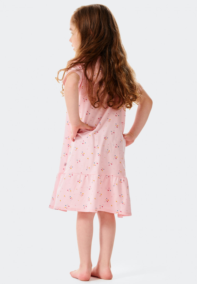 Camicia da notte a maniche corte in cotone biologico, balza, fiori, ballerina, rosa - Princess Lillifee