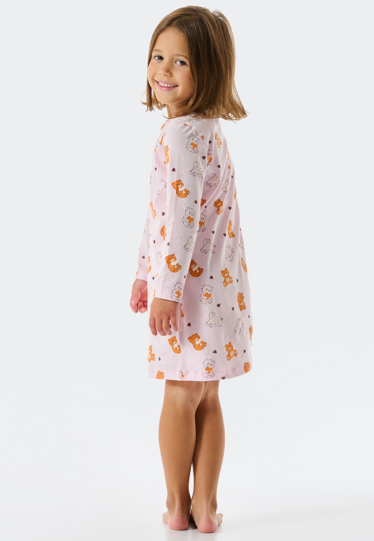Nachthemd langarm Organic Cotton Teddys Herzen rosa - Natural Love