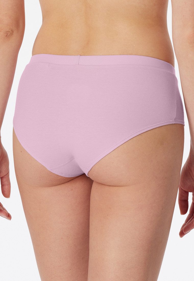 Culotte double nervure Coton biologique rose poudré - Pure Rib