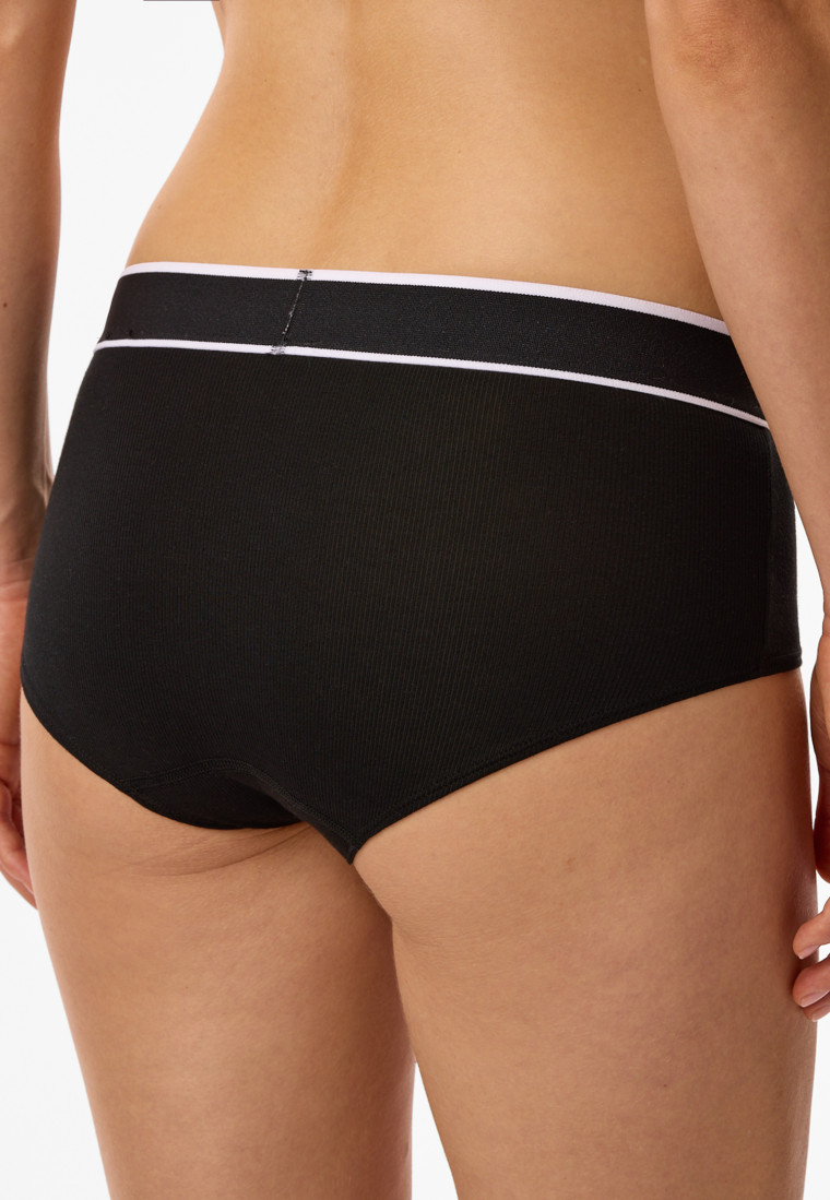 Culotte côtelé brossé coton bio noir - Pure Rib