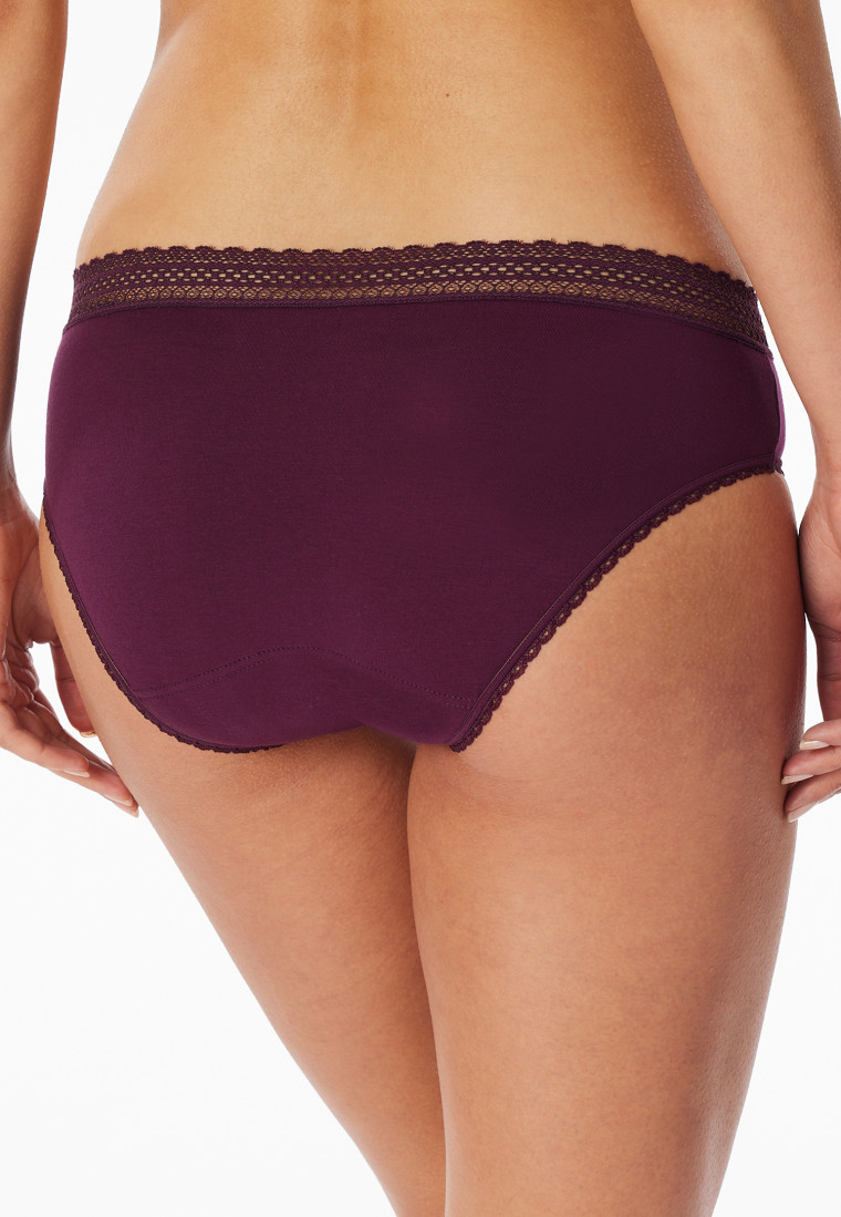 Period panties 2-pack lace black/plum - Secret Care