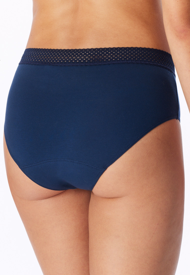 Culottes menstruelles Retro Lot de 2 dentelles noir/bleu foncé - SCHIESSER Care