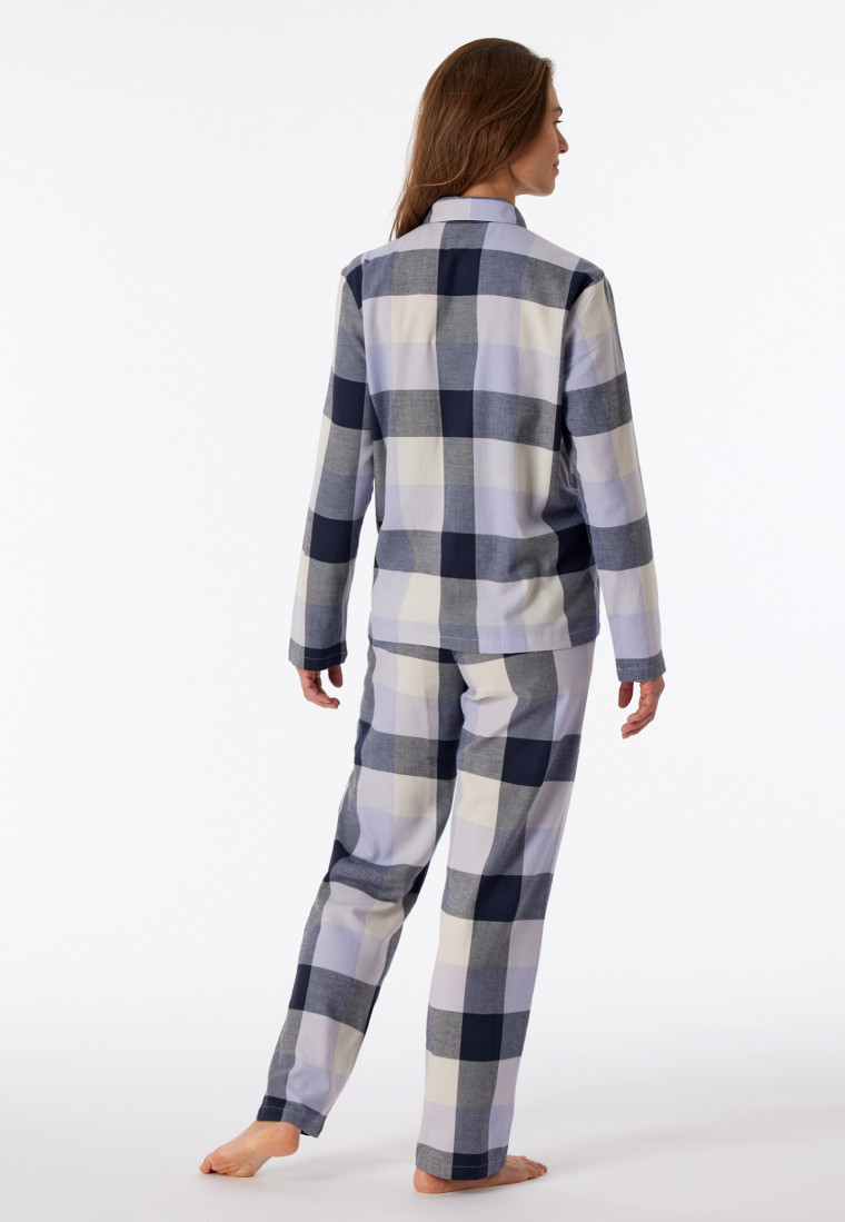 Pajamas long flannel organic cotton checked multi-color - selected! premium