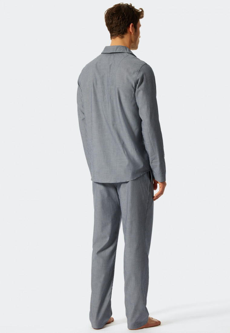Pyjama long tissé Tencel bleu foncé - selected! premium