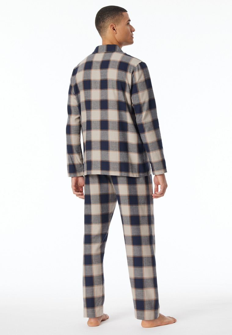 Pyjama Webware Flanell natur kariert - Selected Premium Warming