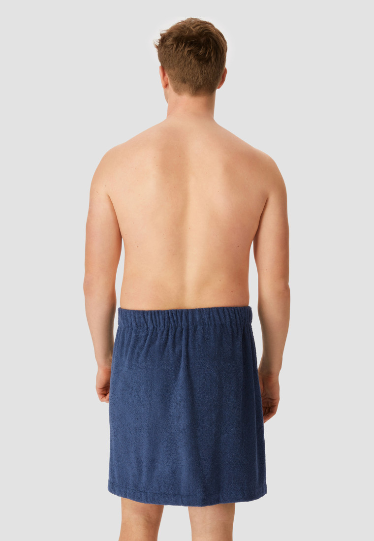 Serviette de sauna à boutons taille unique bleu marine - SCHIESSER Home