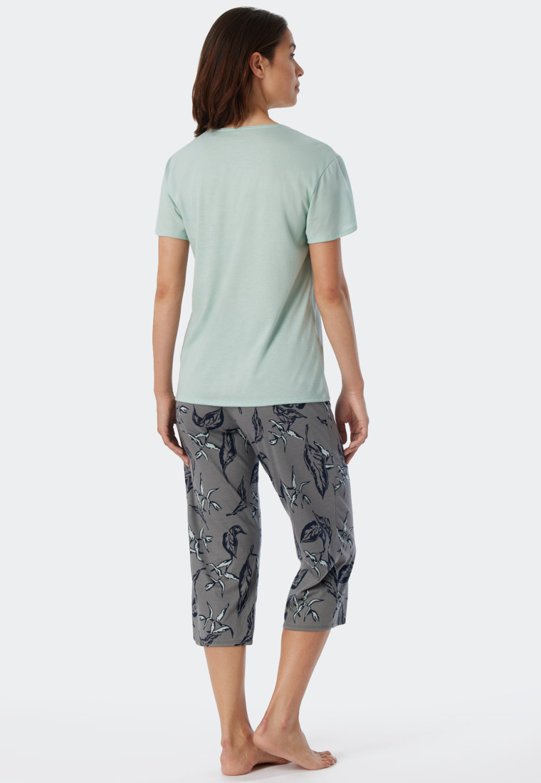 Pigiama a 3/4 in modal con scollo a V, multicolore - Contemporary Nightwear