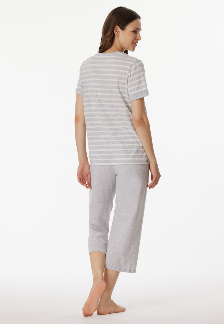 Pyjama 3/4 Lengte zilvergrijs gevlekt - Casual Essentials