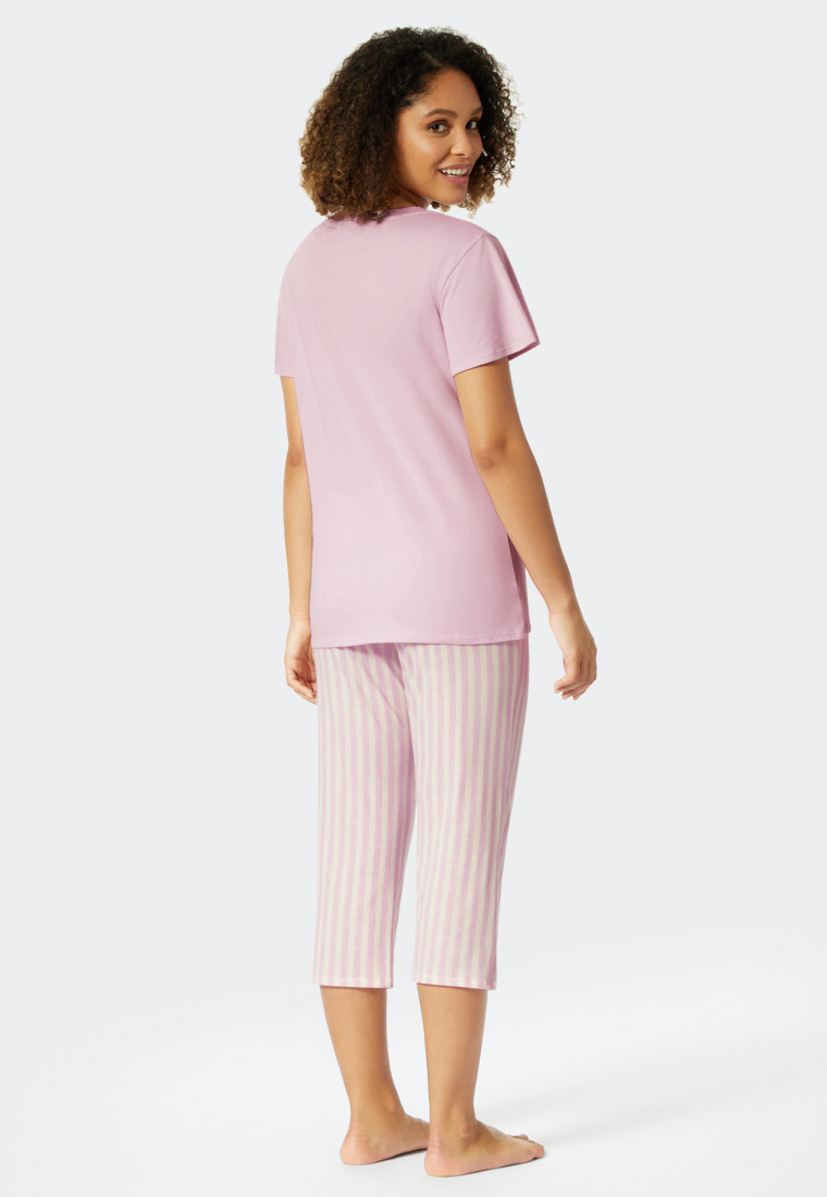 Pajamas 3/4 length Tencel lilac - Pure Stripes