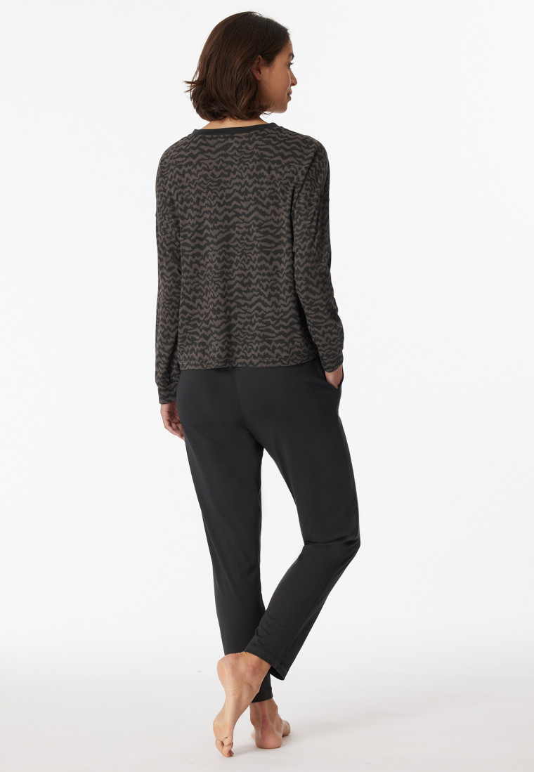 Schlafanzug 7/8-lang Modal Oversized anthrazit - Modern Nightwear