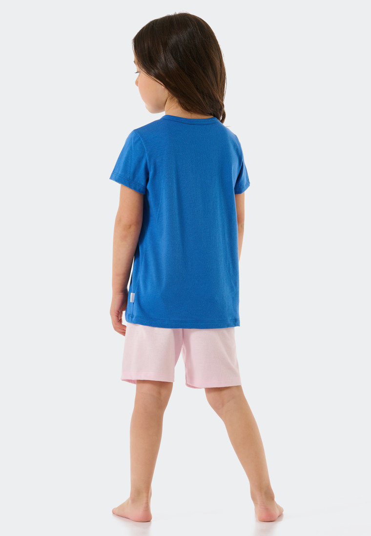 Pajamas short organic cotton seagulls aqua - Natural Love