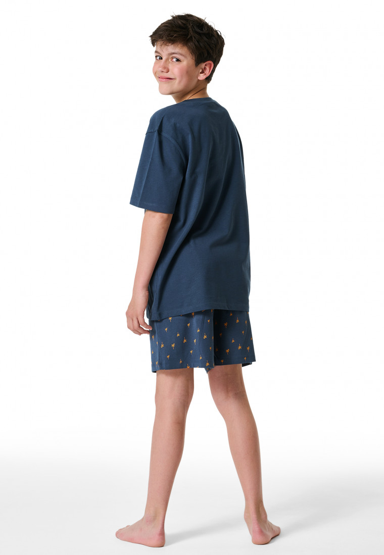 Short pyjamas Organic Cotton palm trees graphite - Nightwear