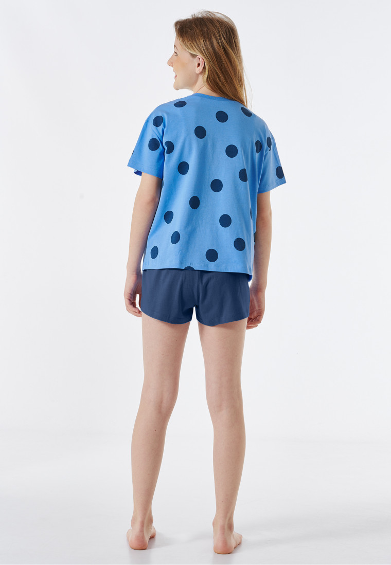 Pyjama short organic cotton dots lichtblauw - Nightwear