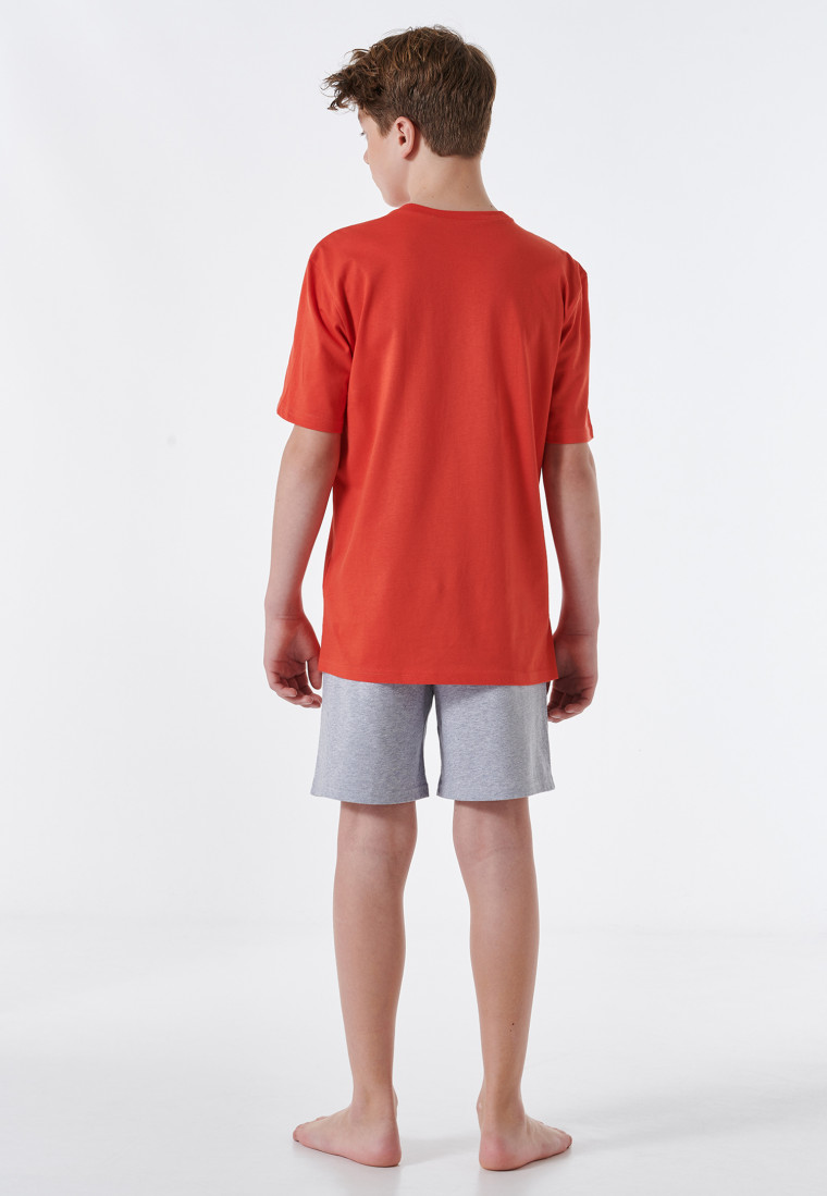 Pyjama court Coton biologique Sunrise rouge - Nightwear