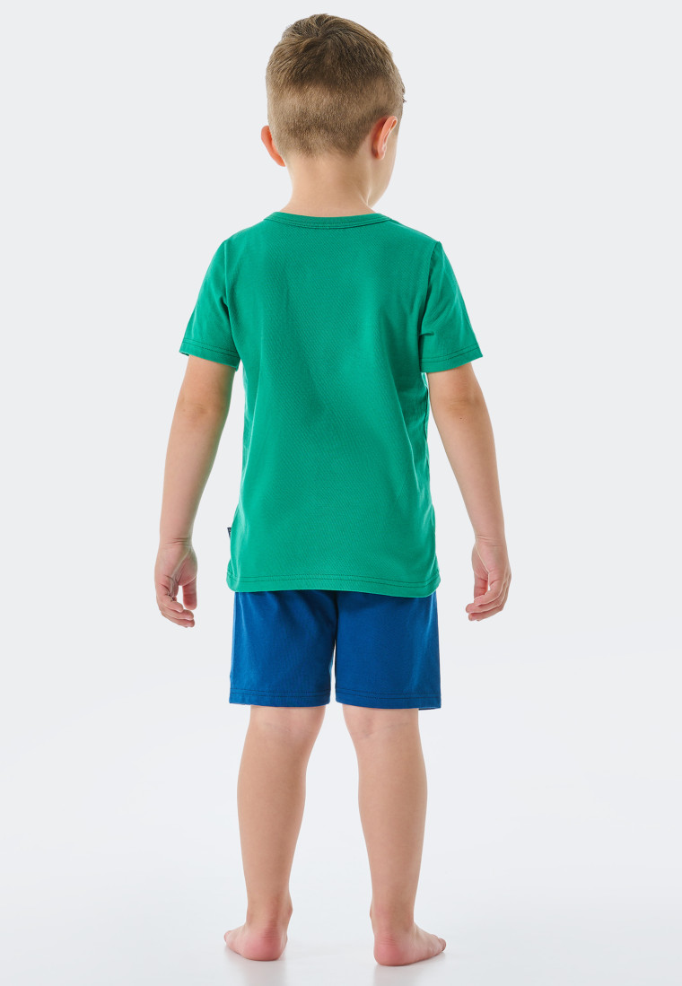 Pajamas short organic cotton animals comic dark green - Boys World