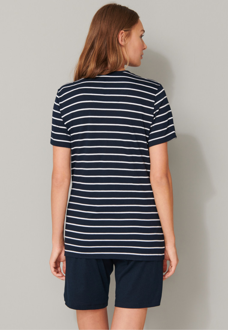 Pajamas short stripes midnight blue - selected! premium