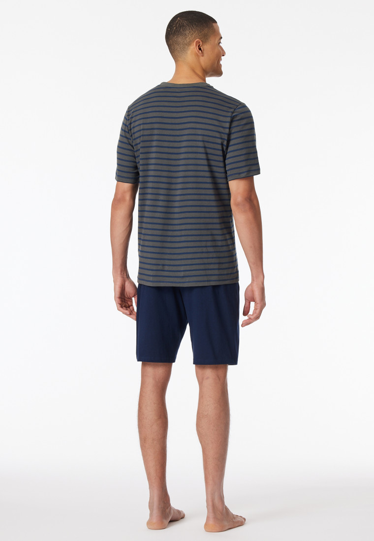 Pajamas short stripes anthracite - Casual Essentials