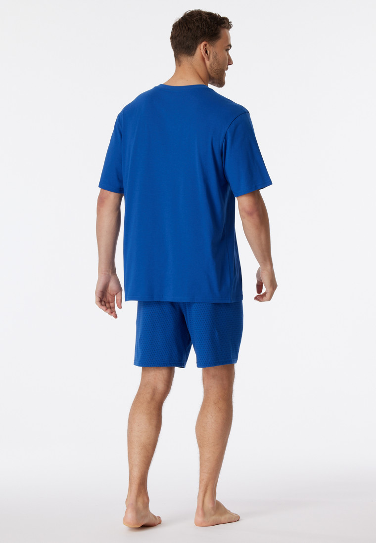 Pyjama short V-hals borstzak indigo gedessineerd - Comfort Essentials