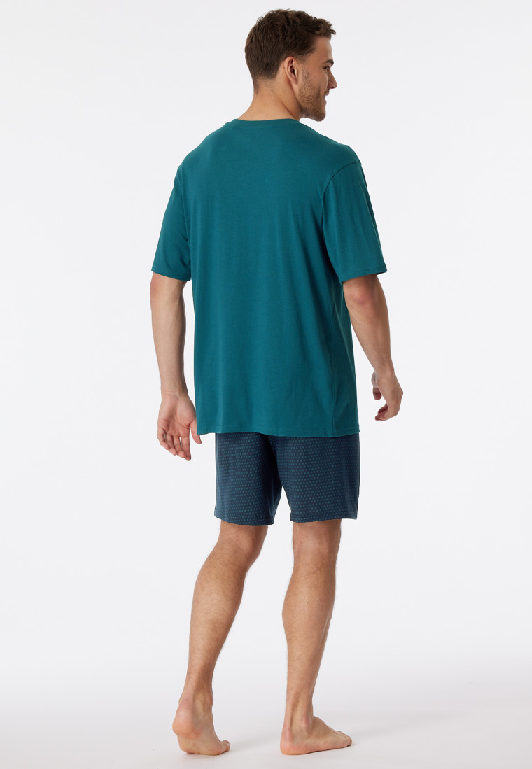 Pigiama Uomo Essentials In Popeline Di Cotone – Camicia A Maniche Corte E Pantaloncini, Comodo E Fresco