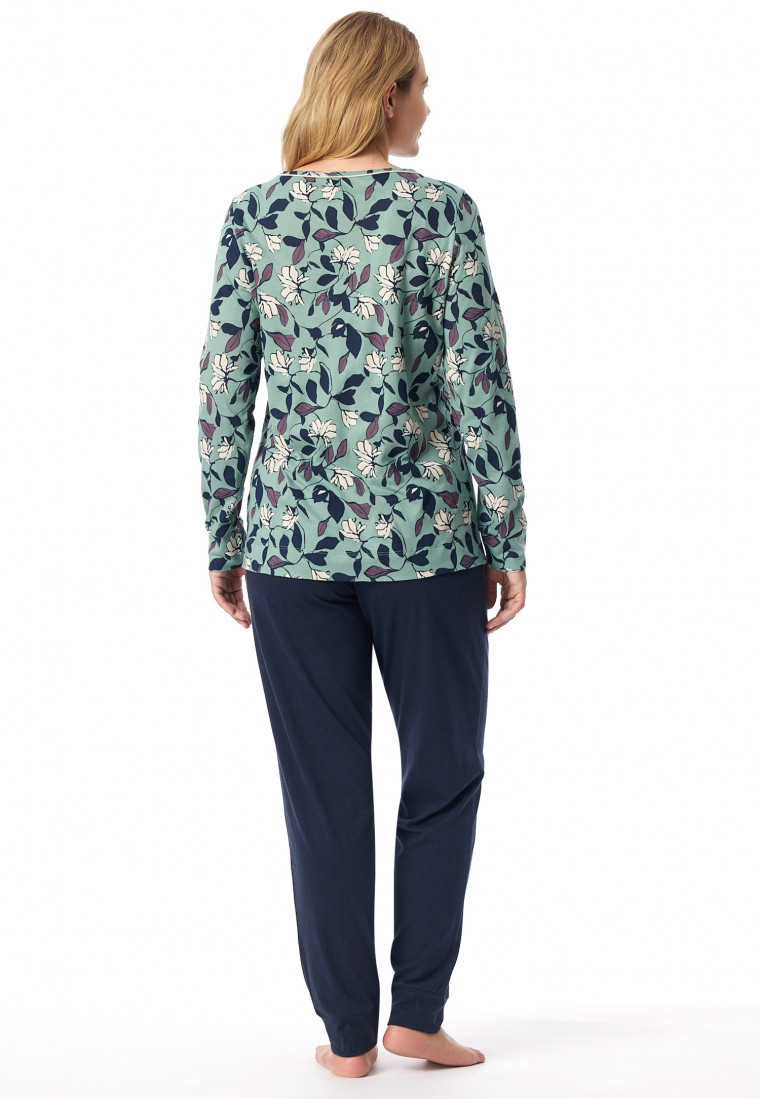 Pajamas long cuffs flowers multicolor - Comfort Nightwear