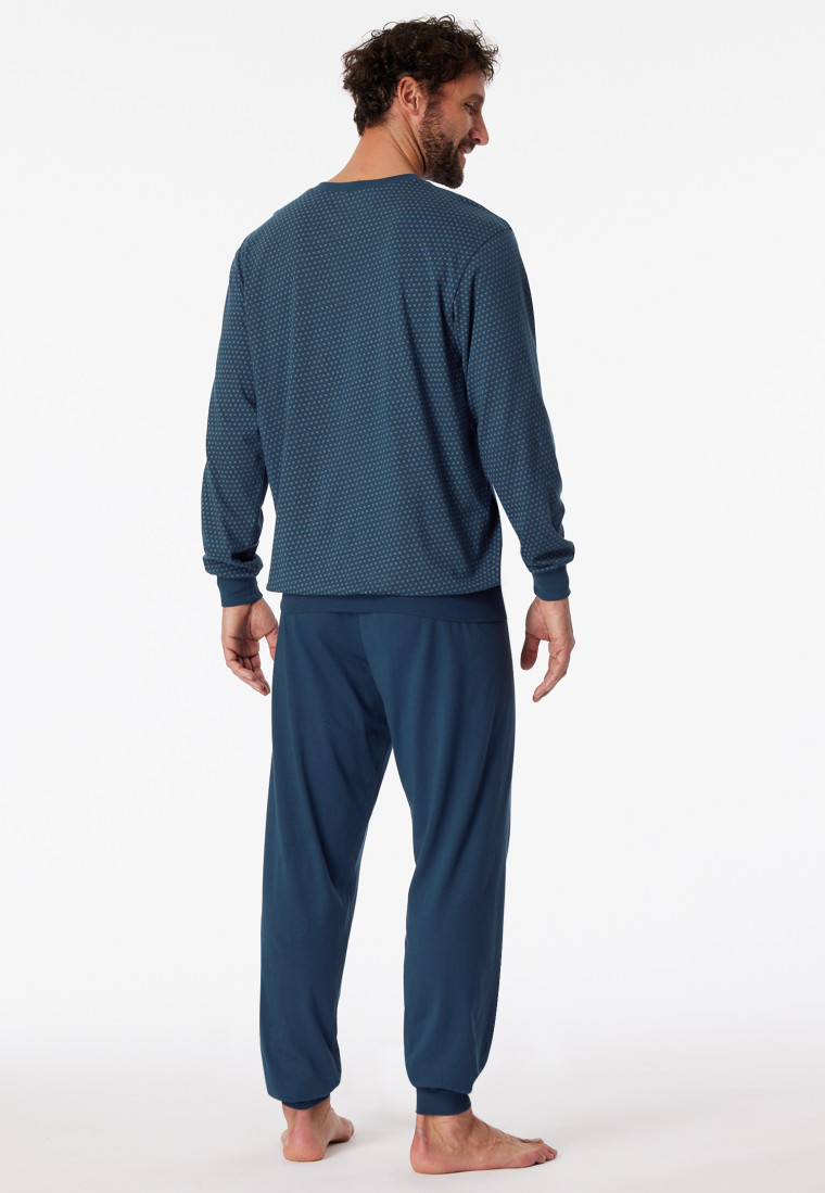 Pyjamas long cuffs chest pocket admiral patterned - Comfort Essentials