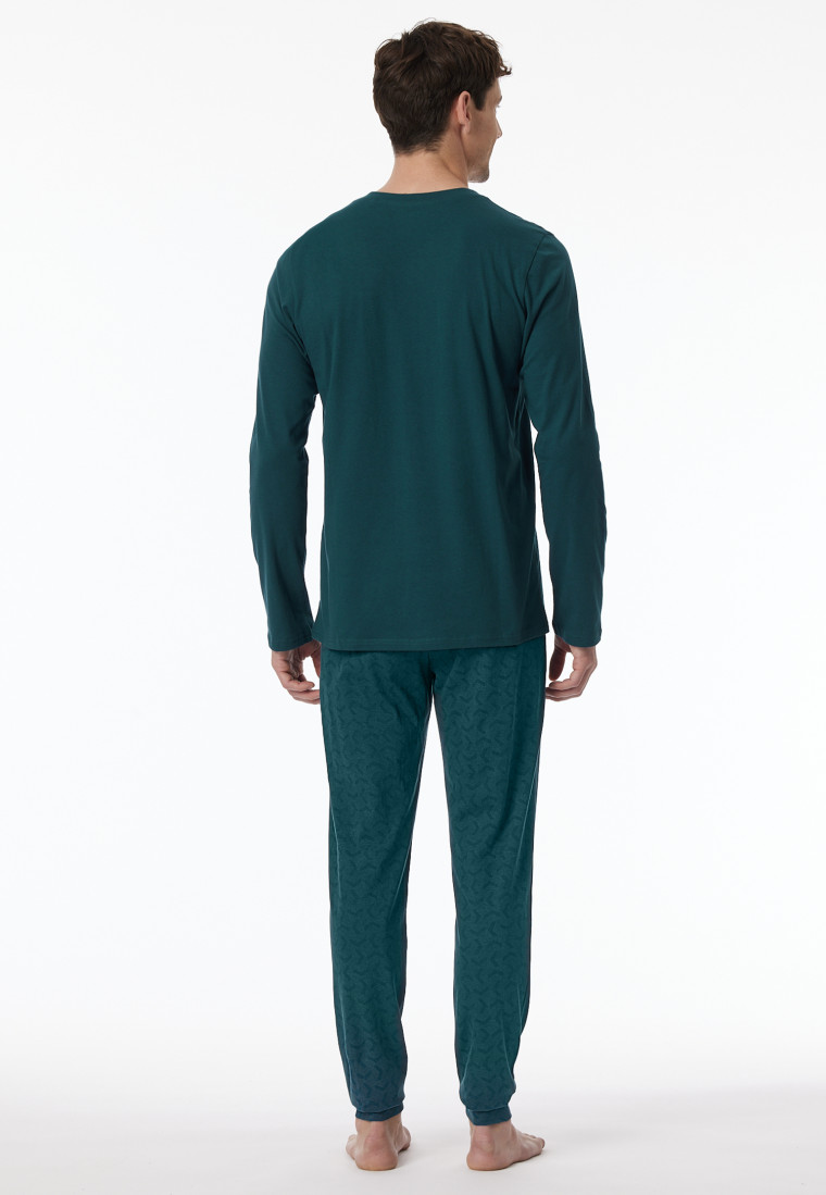 Pajamas long cuffs petroleum - Casual Essentials