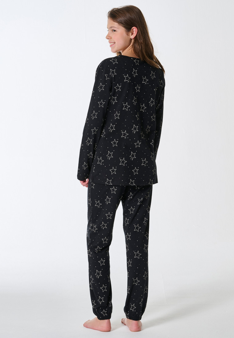 Pigiama lungo stelle nere - Teens Nightwear