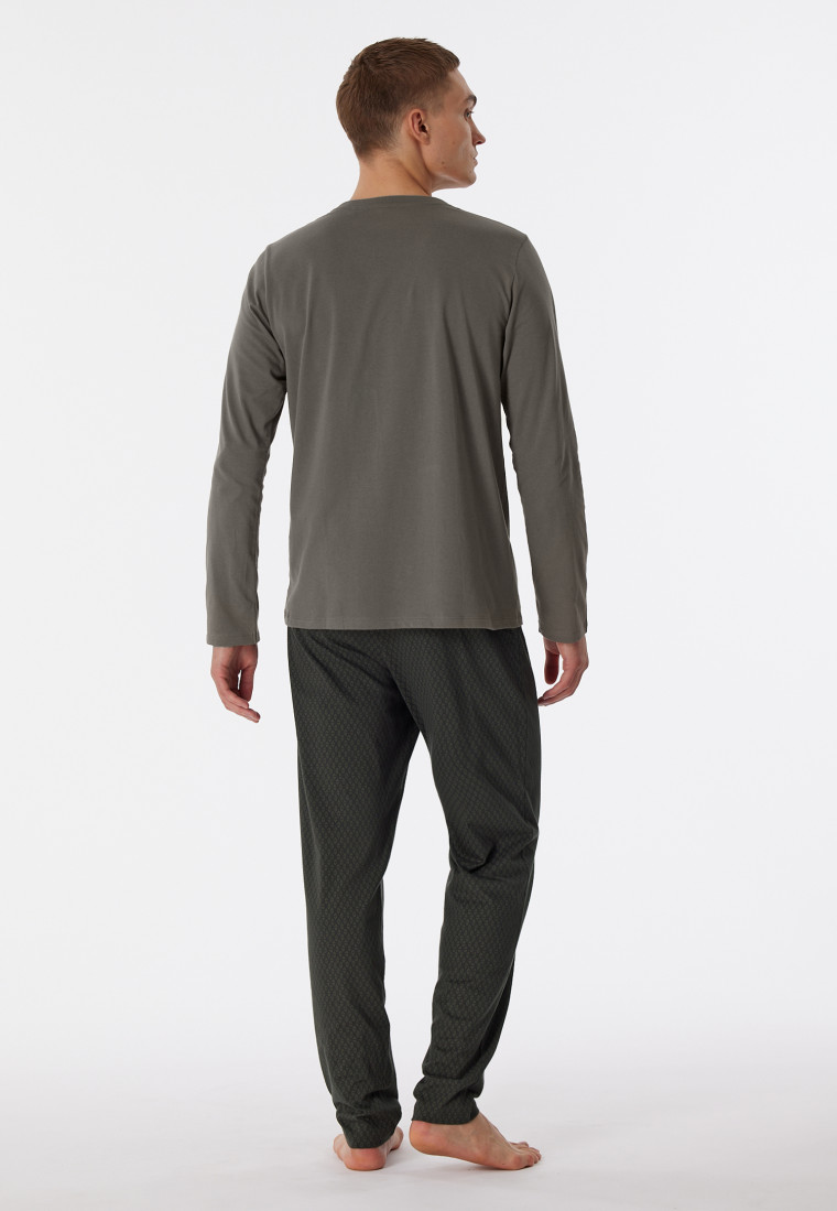 Pajamas long triangles taupe - Casual Essentials