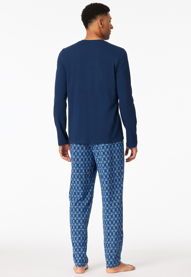 Schlafanzug lang dunkelblau - Casual Essentials