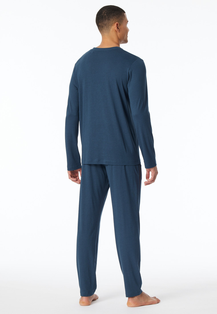 Schlafanzug lang dunkelblau - Modern Nightwear