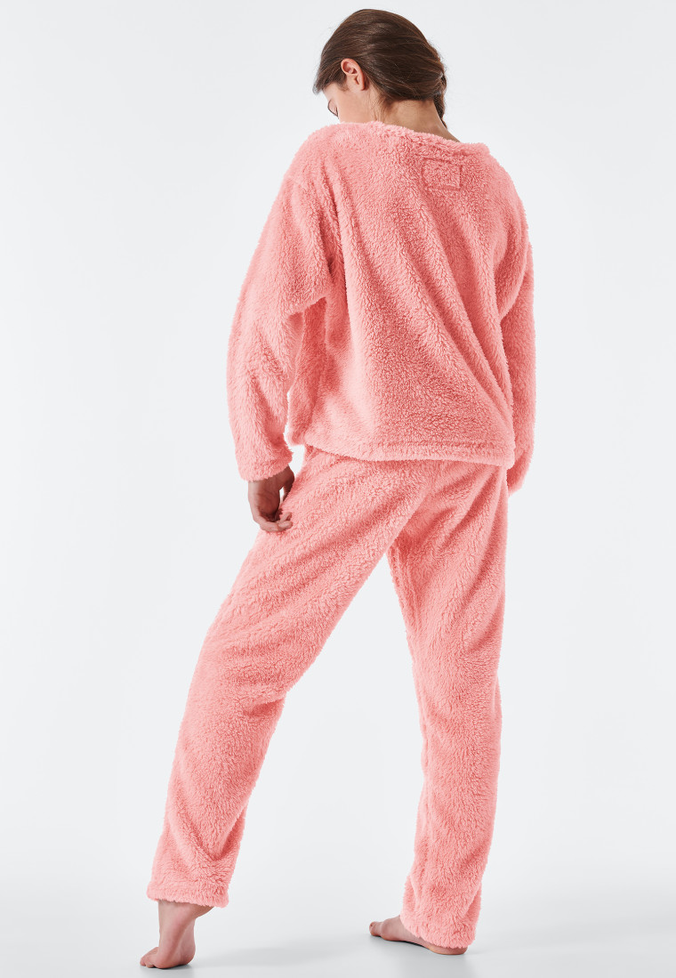 Pajamas long fleece rosé - Feeling@Home
