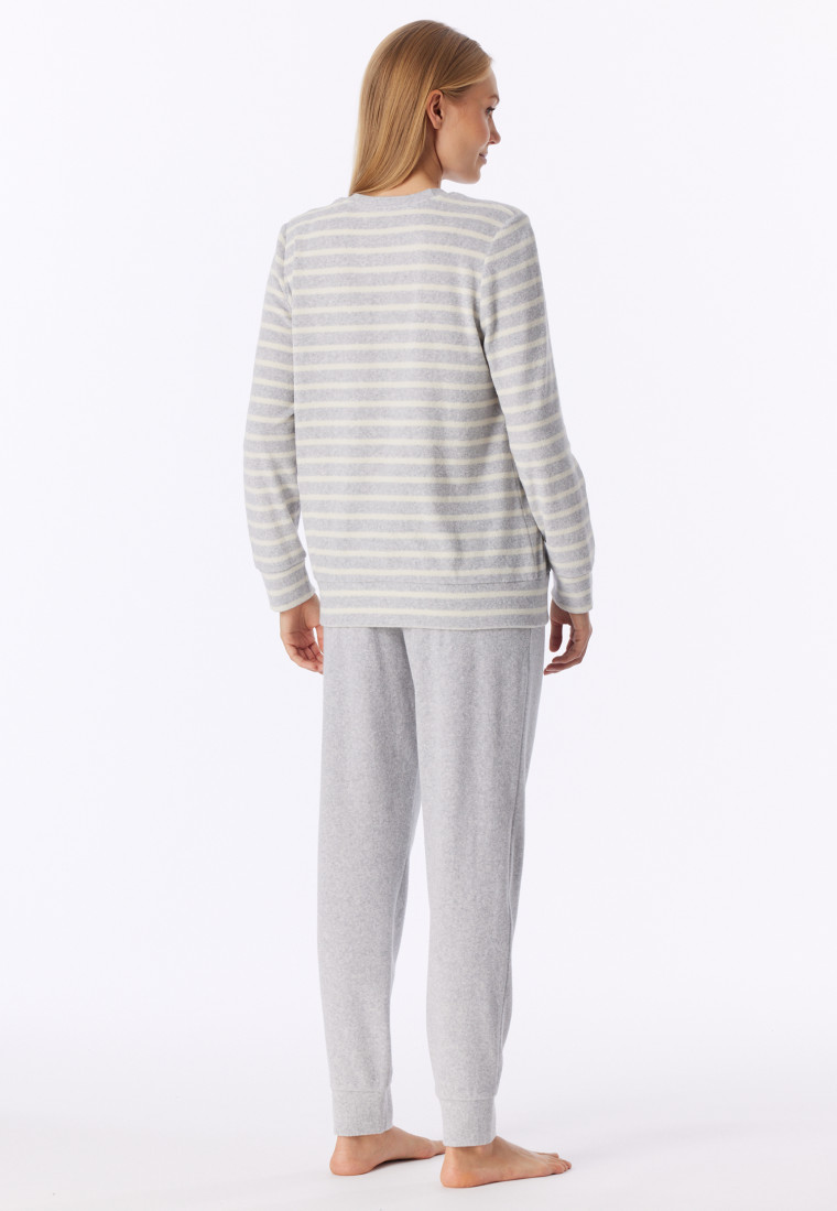 Lange pyjama frottee manchetten gemêleerd - Casual Essentials