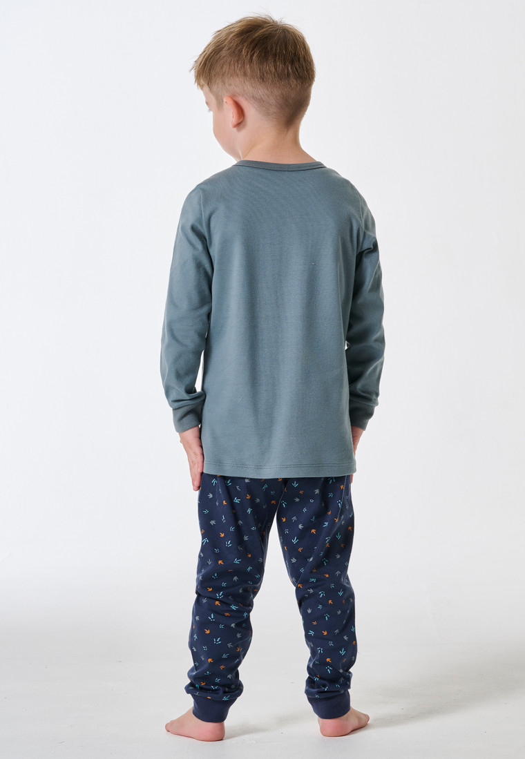 Long pyjamas interlock cuffs Dino mineral - Boys World