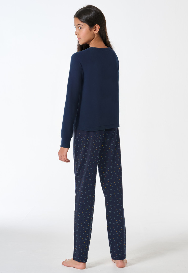 Pigiama lungo interlock blu scuro - Teens Nightwear