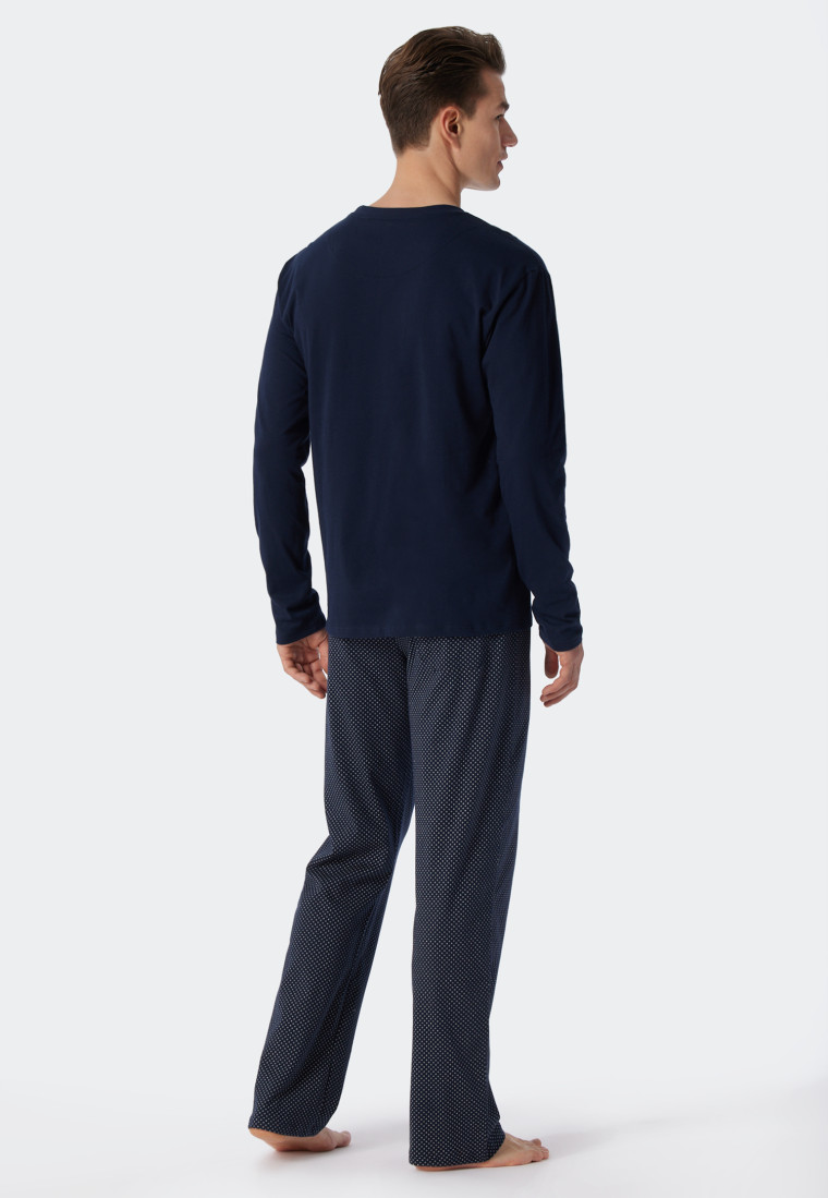 Pyjama lang tricot blauw - Ebony